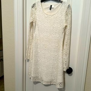 Lace over lay dress.
